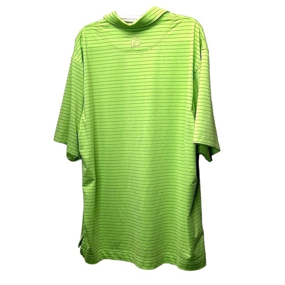 Footjoy Men's Green & Black Striped Short Sleeve Golf Polo Shirt Size Large - Picture 2 of 7